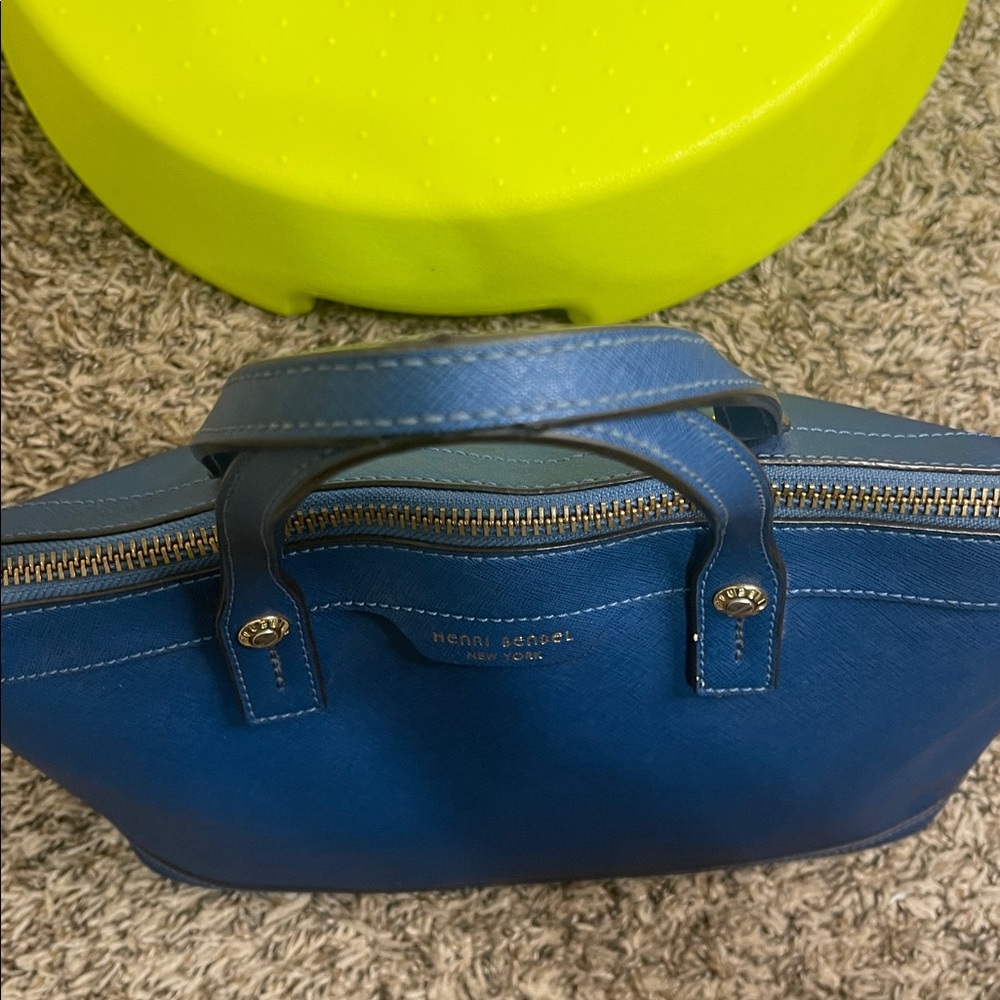 Henri Bendel West 57th Satchel in blue saffiano leather - Picture 6 of 12